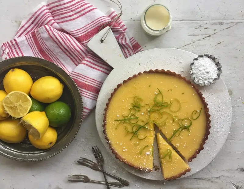 Lemon Lime Tart, recipe by Hayden Quinn