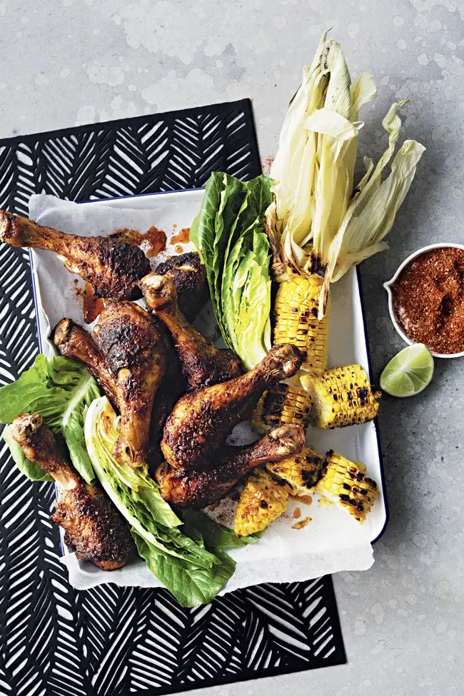 BBQ Spiced Chicken W/ Charred Corn, recipe by Hayden Quinn