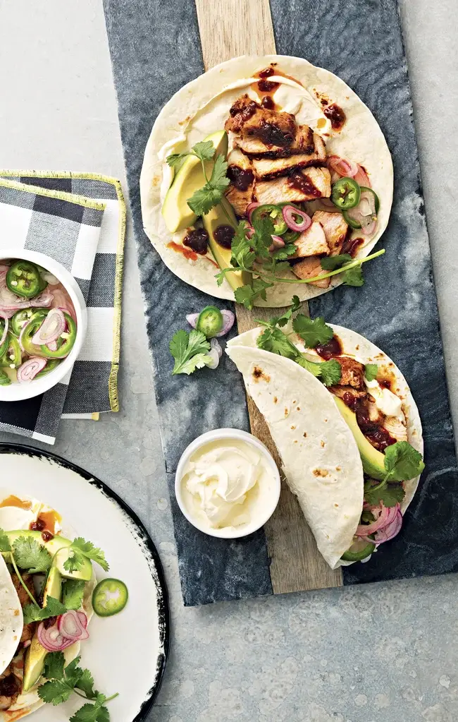 Chilli Bean Pork Tacos, recipe by Hayden Quinn