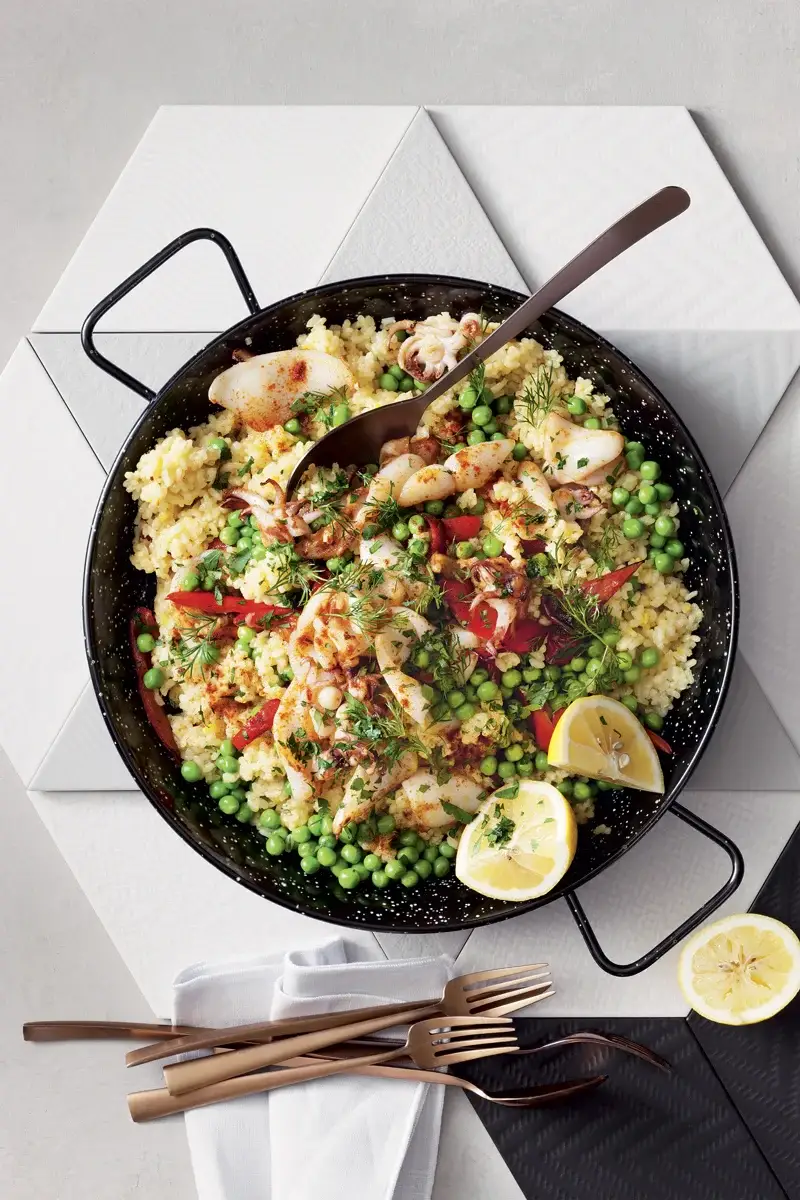 Squid Paella, recipe by Hayden Quinn