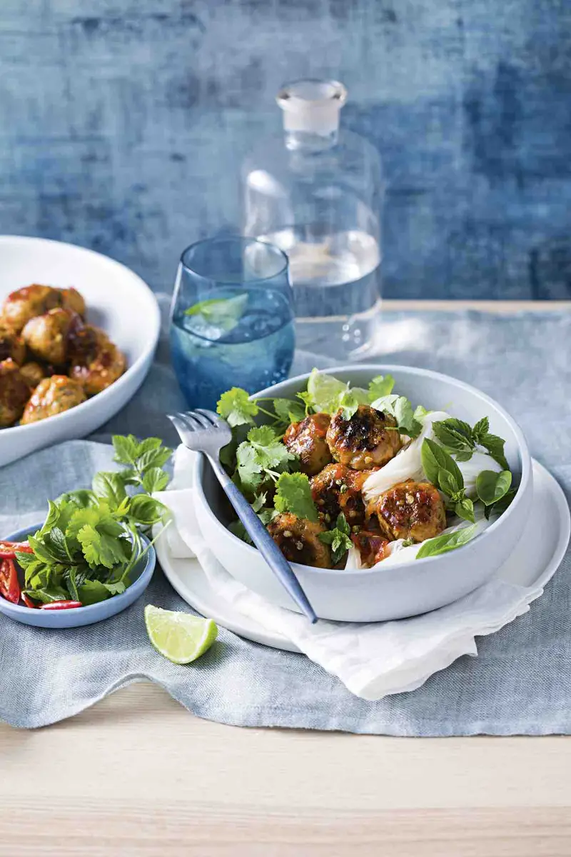 Thai Chicken Meatballs, recipe by Hayden Quinn