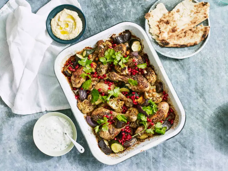 One Pan Za'atar Roasted Drumsticks, recipe by Hayden Quinn