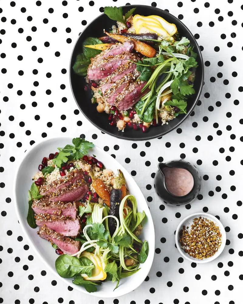 Middle Eastern Lamb Bowl, recipe by Hayden Quinn