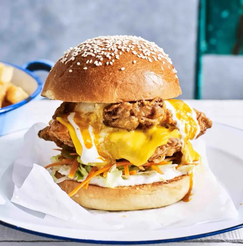 Buffalo Chicken Burger, recipe by Hayden Quinn