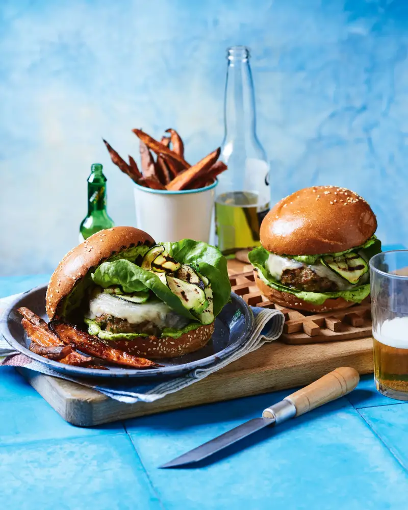 Herby Pork and Veal Burger W/ Avocado Aioli, recipe by Hayden Quinn