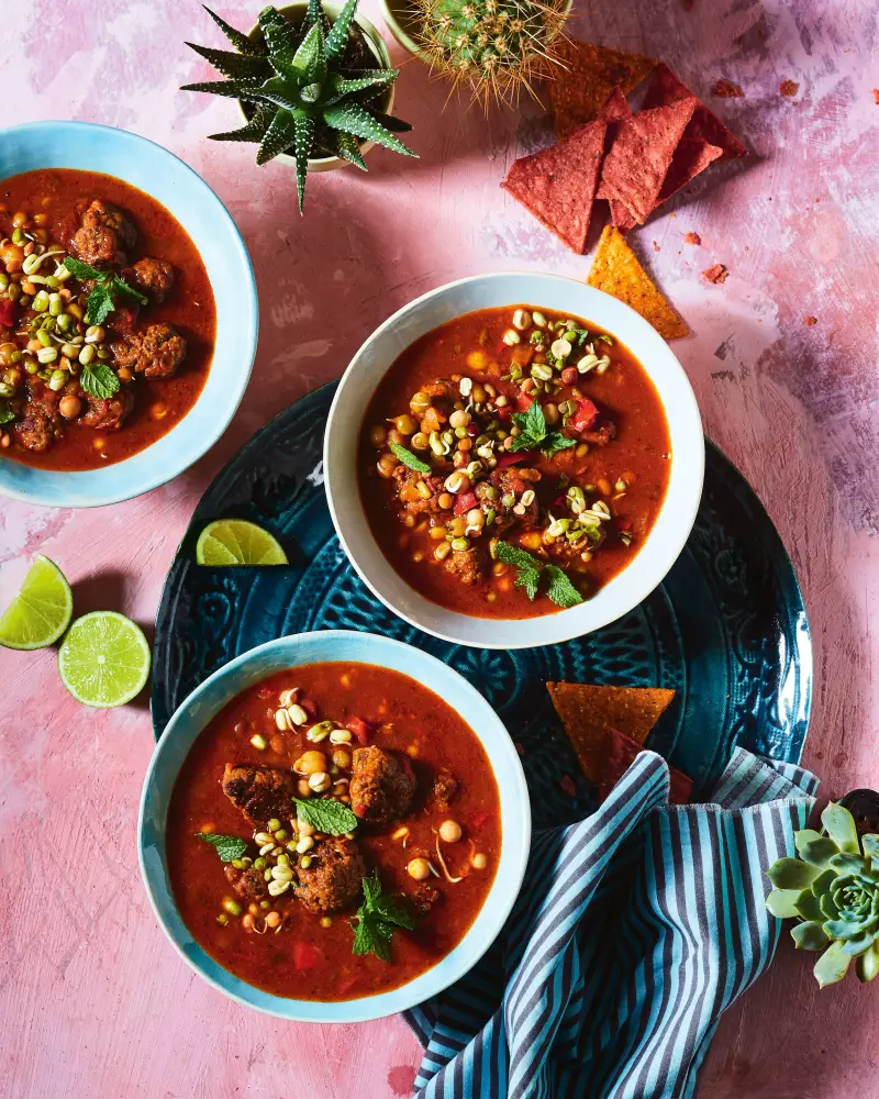 Mexican Meatball Soup, recipe by Hayden Quinn