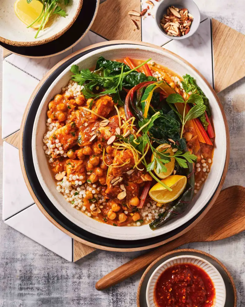 Moroccan Fish & Chickpea Curry, recipe by Hayden Quinn