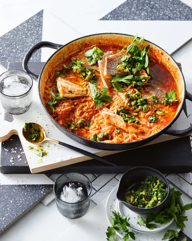 Risoni W/ Snapper, Tomato & Fennel, recipe by Hayden Quinn