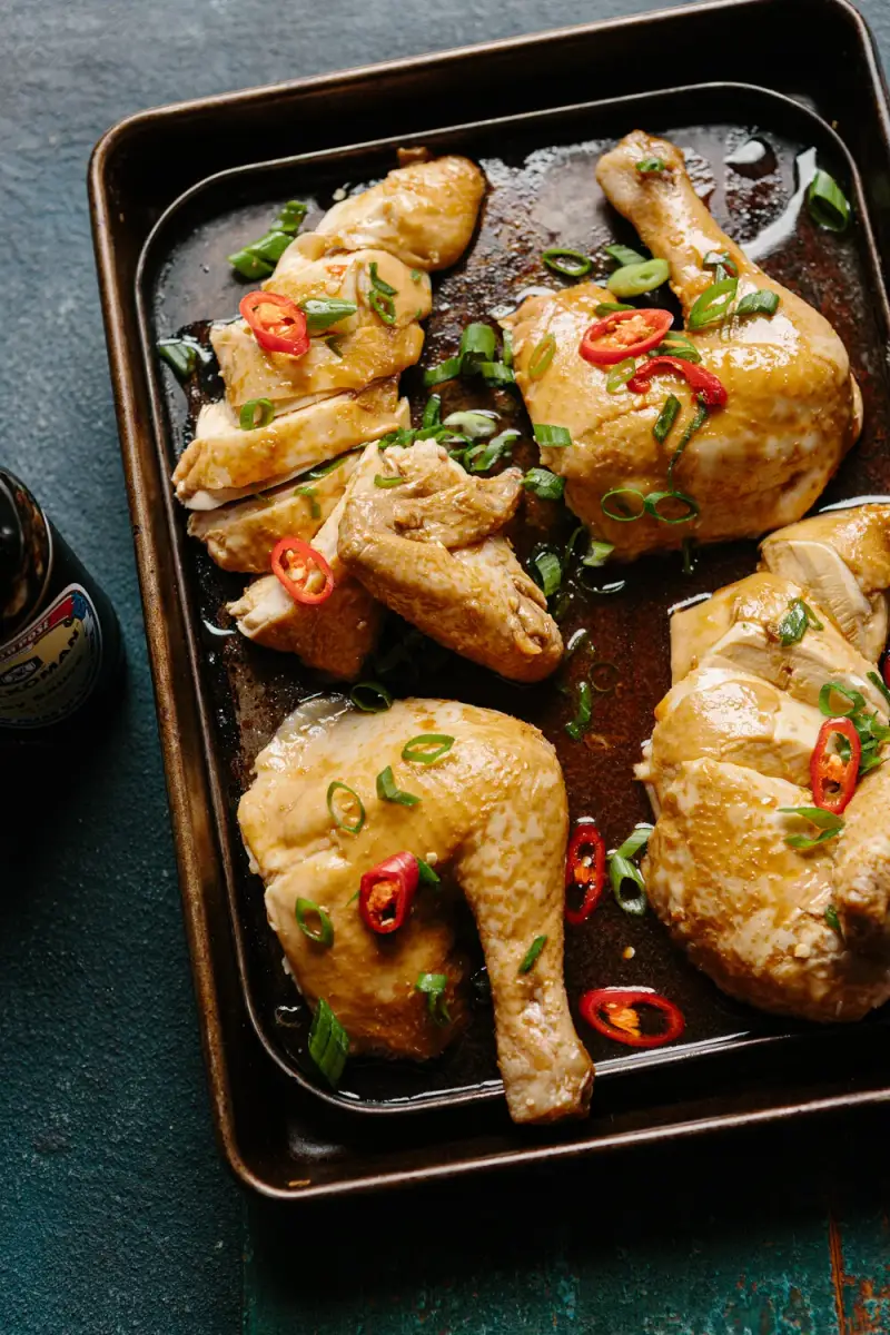 Soy Poached Chicken, recipe by Hayden Quinn
