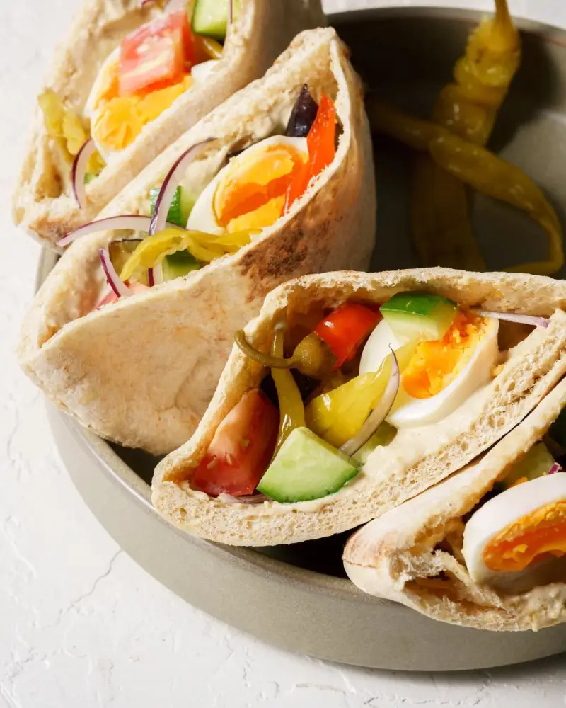Egg Sabich Sandwich, recipe by Hayden Quinn