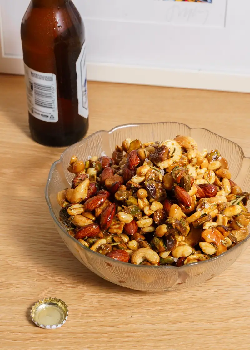 Sweet Salty Spicy Nut Mix, recipe by Hayden Quinn
