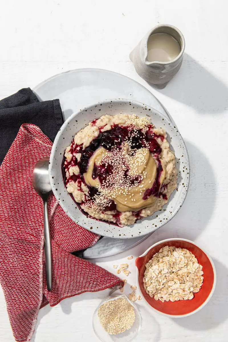 Toasted Oat Berry Porridge, recipe by Hayden Quinn