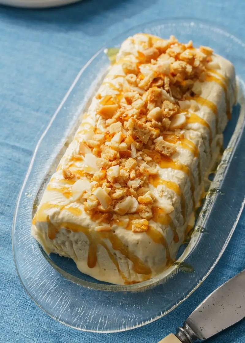 Anzac Biscuit Semifreddo, recipe by Hayden Quinn