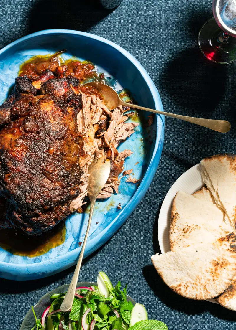 Baharat Spiced Lamb Leg W/ Fresh Herb Salad, recipe by Hayden Quinn