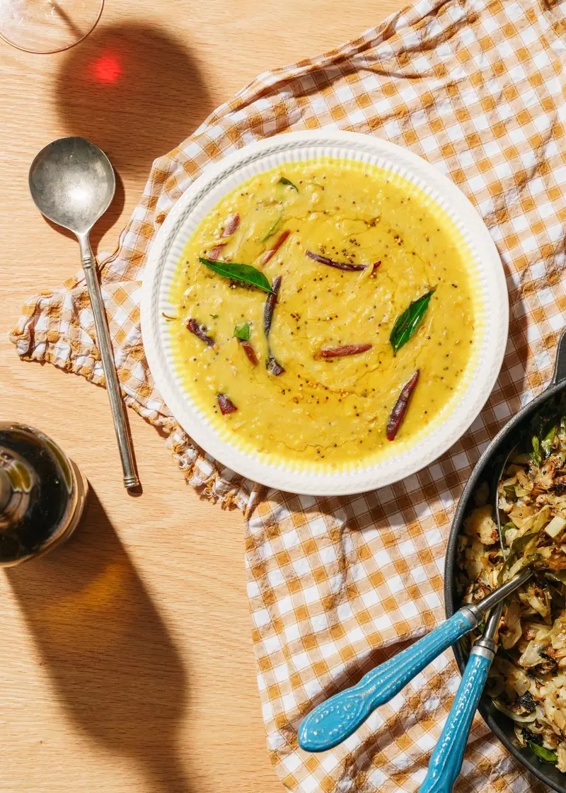 Lentil Dhal W/ Burnt Cabbage Fry, recipe by Hayden Quinn