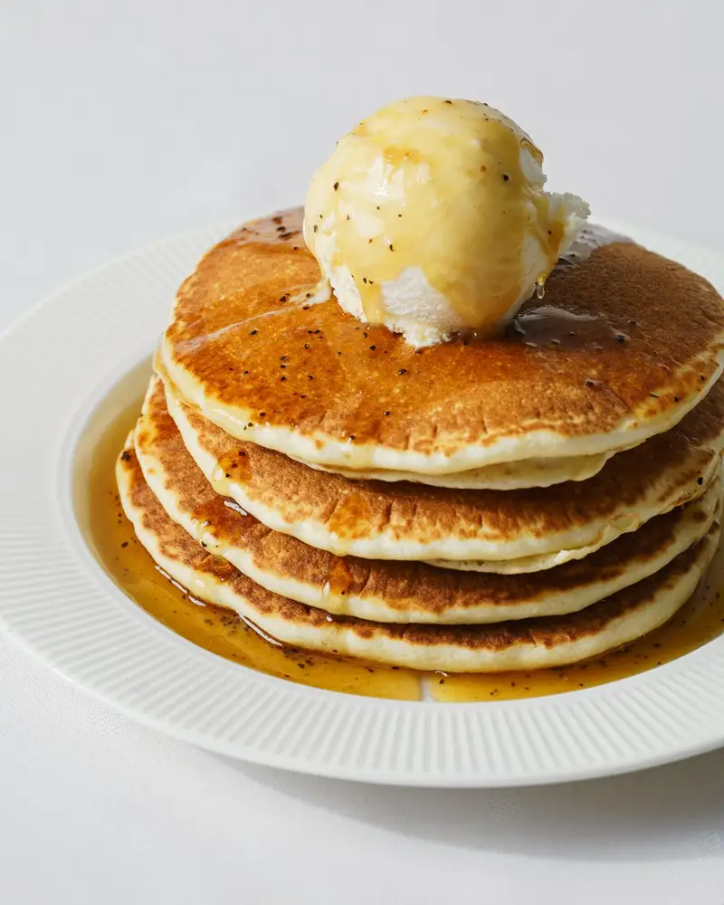 Pancakes with Maple & Wattleseed Syrup, recipe by Hayden Quinn