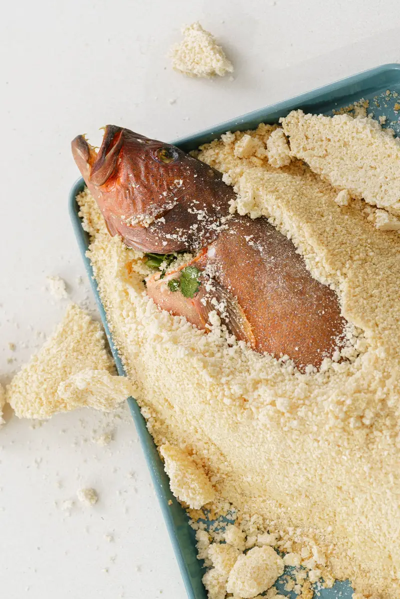 Salt Baked Coral Trout, recipe by Hayden Quinn