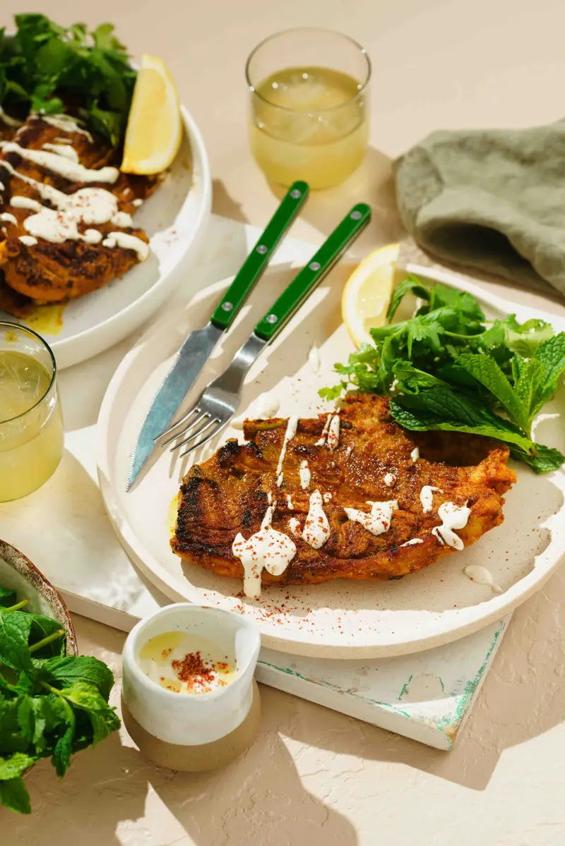 Spiced Lamb W/ Garlic Lemon Sauce, recipe by Hayden Quinn