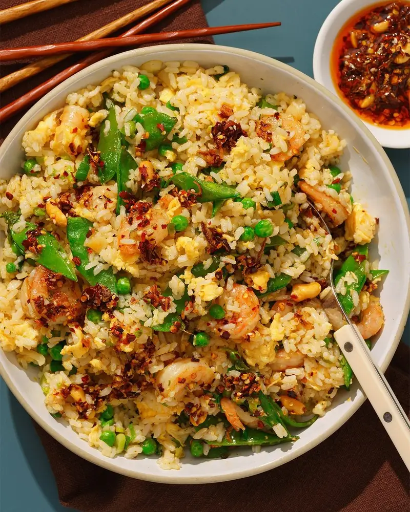 Garlic & Prawn Fried Rice, recipe by Hayden Quinn