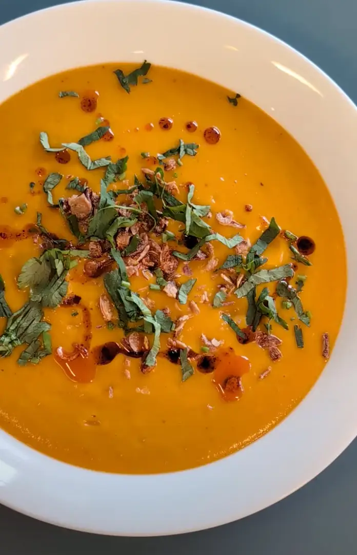 Thai Pumpkin & Coconut Soup, recipe by Hayden Quinn