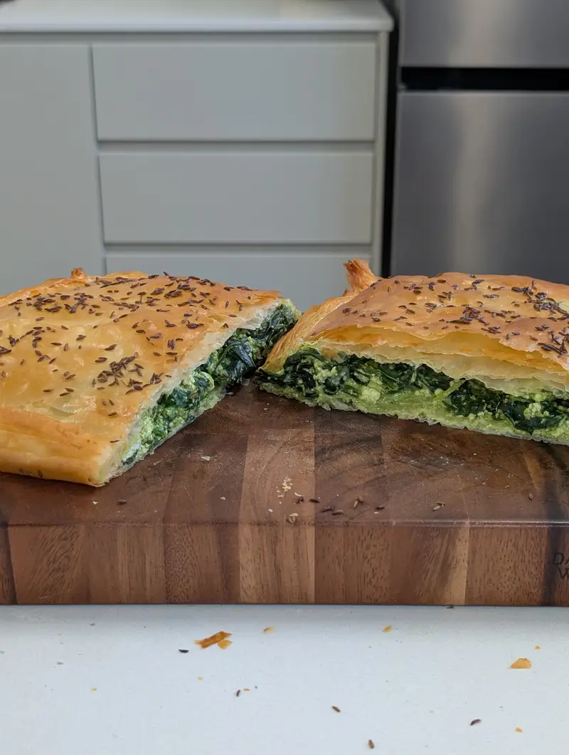 Palak Paneer Spanakopita, recipe by Hayden Quinn
