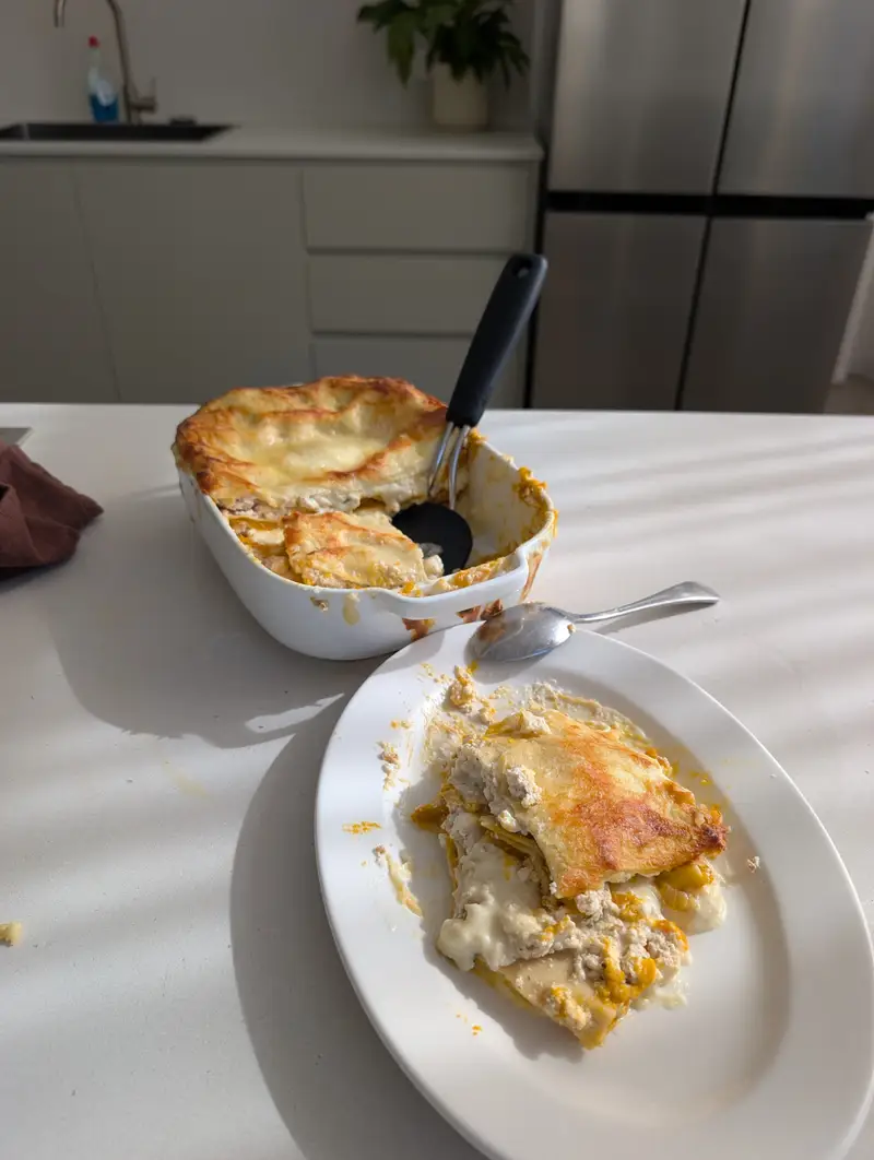 Pumpkin Lasagne, recipe by Hayden Quinn