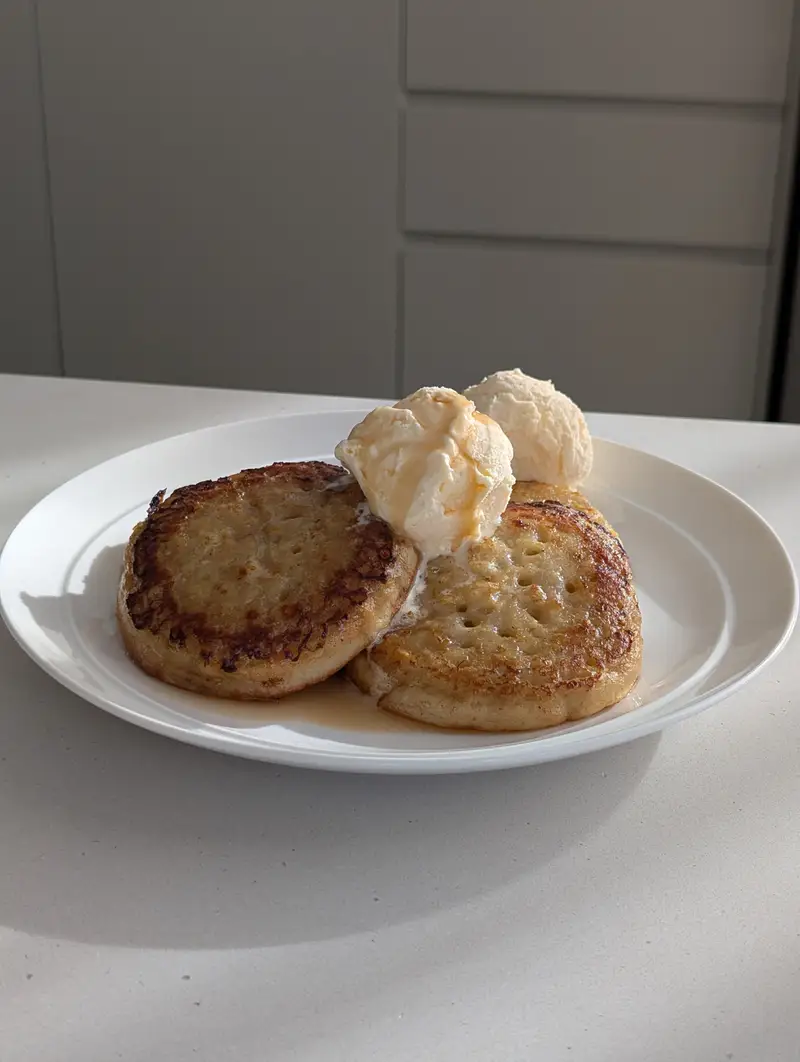 French Toast Crumpets, recipe by Hayden Quinn