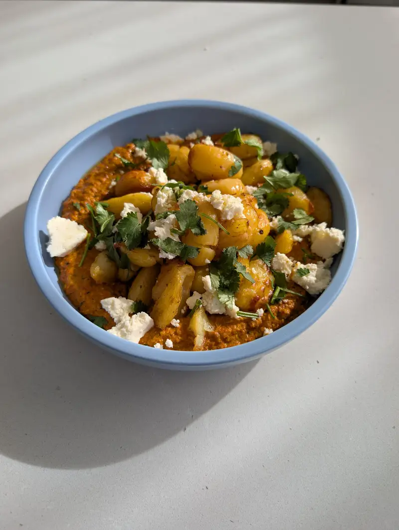 Crispy Tinned Potatoes W/ Tandoori Dip, recipe by Hayden Quinn