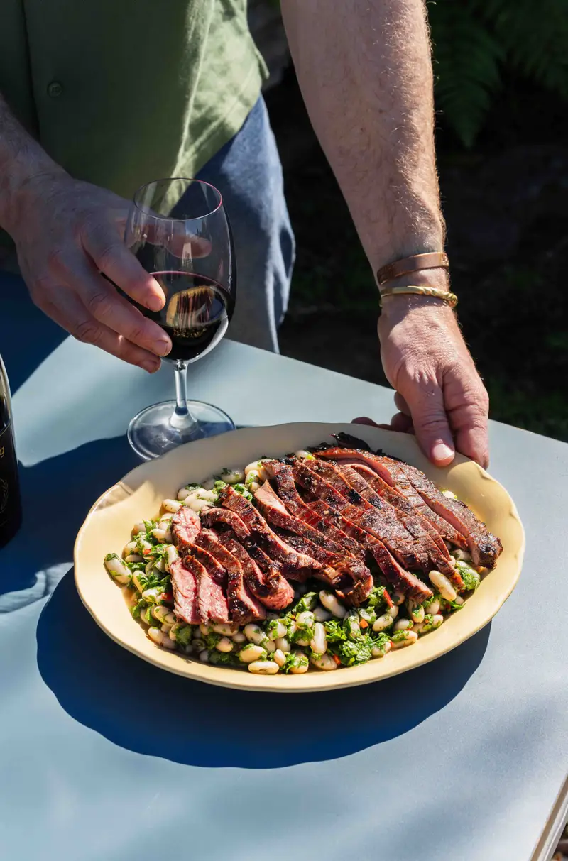Red Wine and Maple Flank W/ Chimmi Beans, recipe by Hayden Quinn