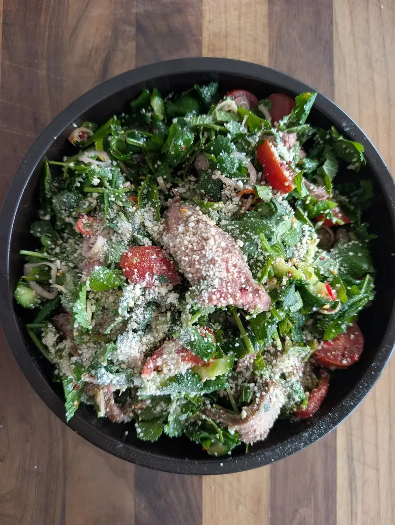 Thai Beef Salad, recipe by Hayden Quinn