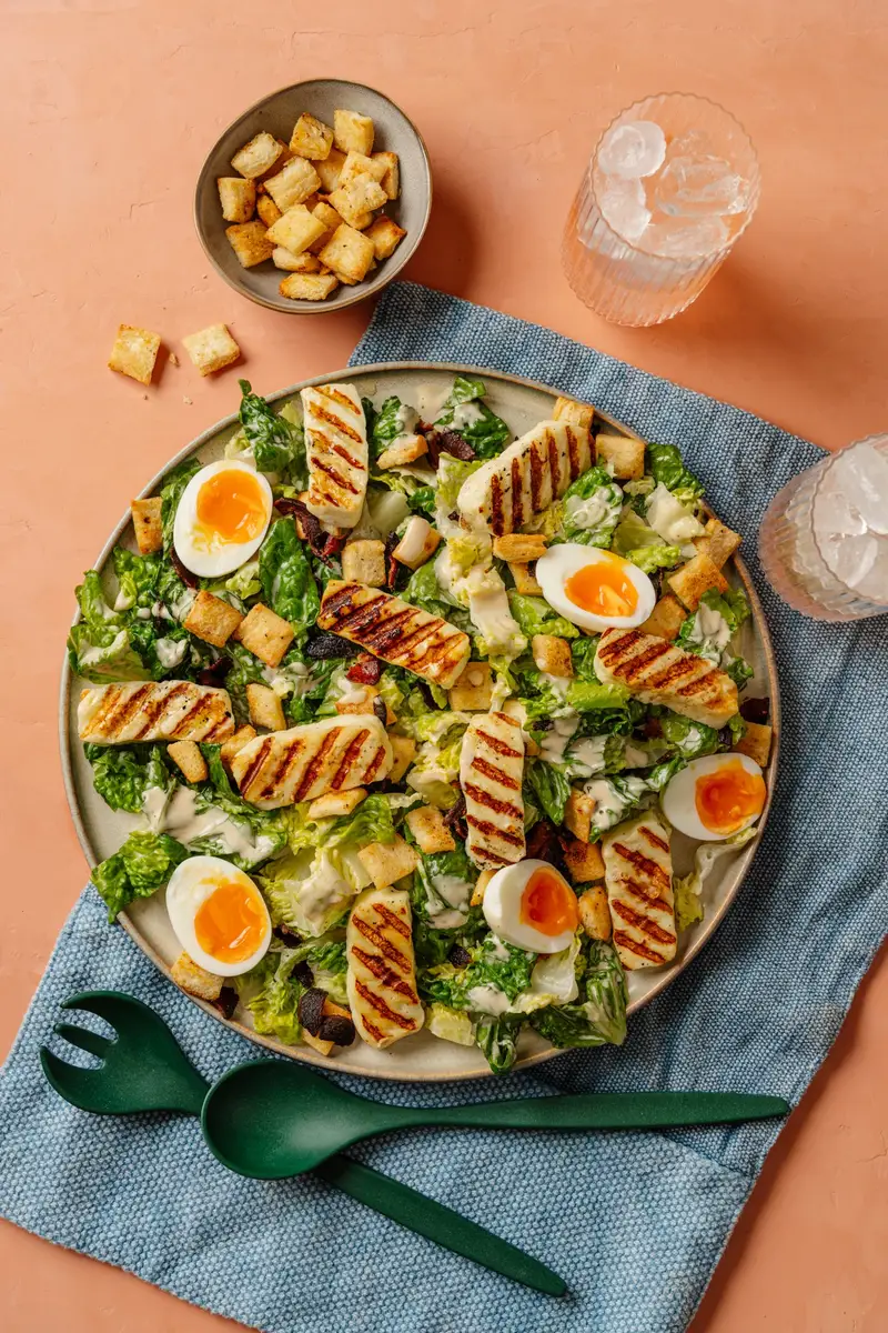 Haloumi Caesar Salad, recipe by Hayden Quinn
