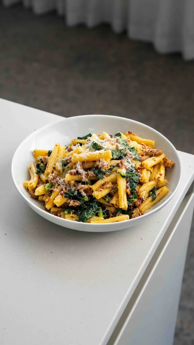 Sausage Kale Pasta, recipe by Hayden Quinn
