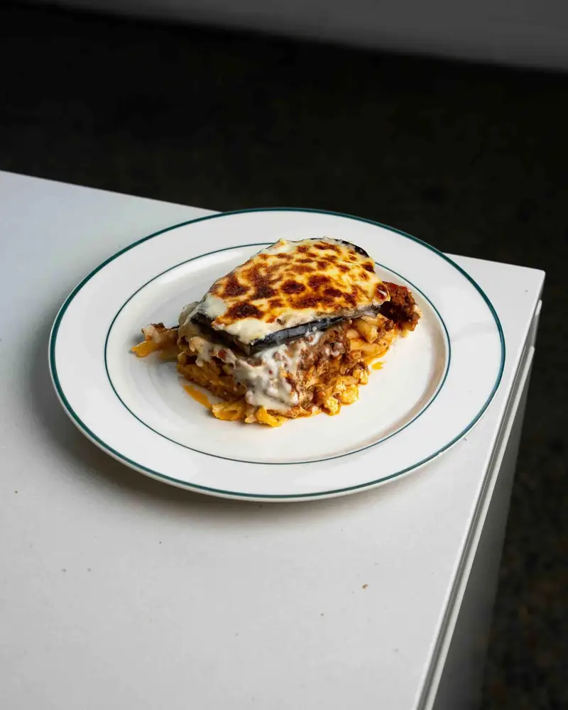 Pastitsio Moussaka, recipe by Hayden Quinn