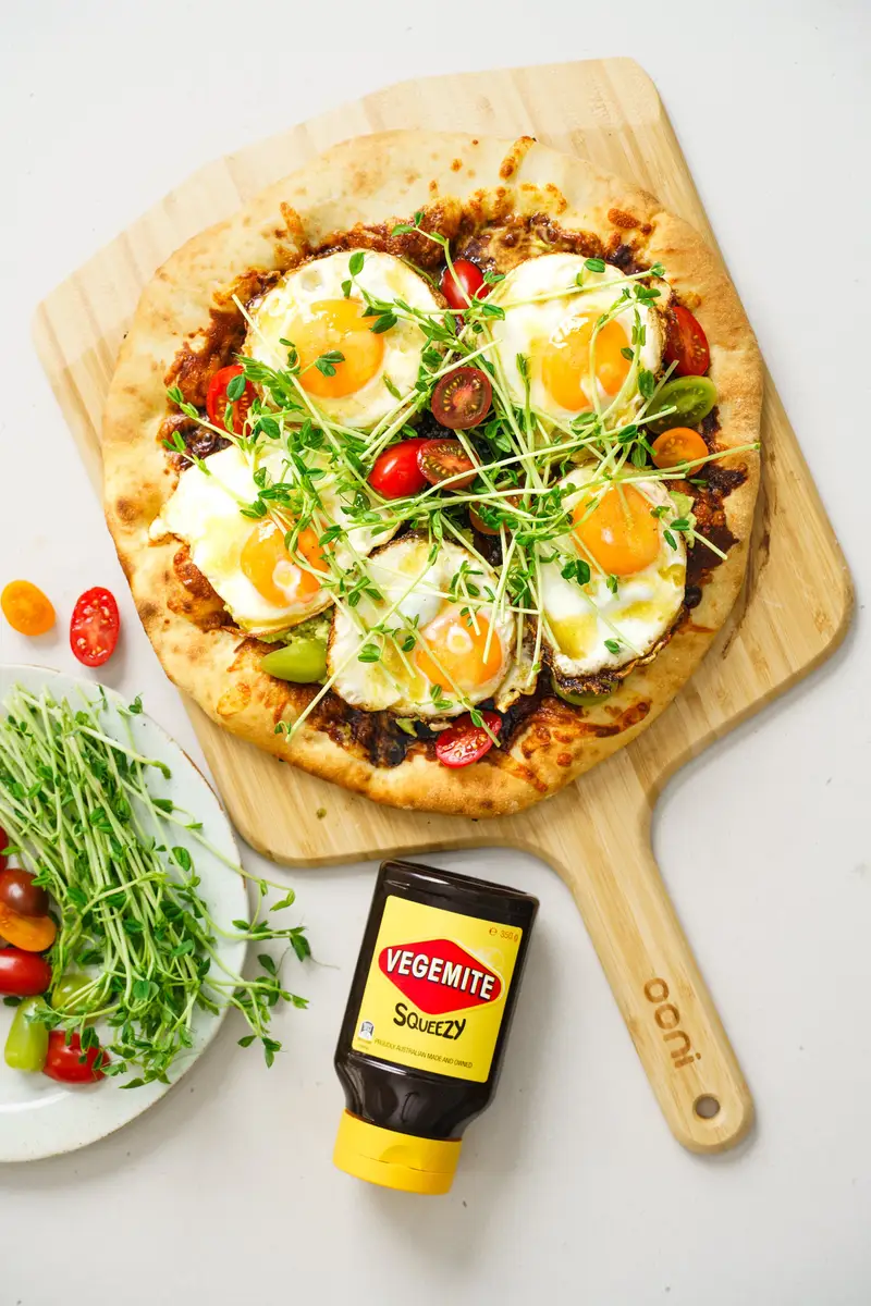 Vegemite Smashed Avo Pizza, recipe by Hayden Quinn