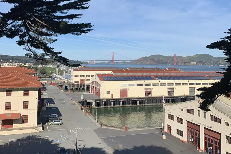 Fort Mason looking towards the Golden Gate Bridge